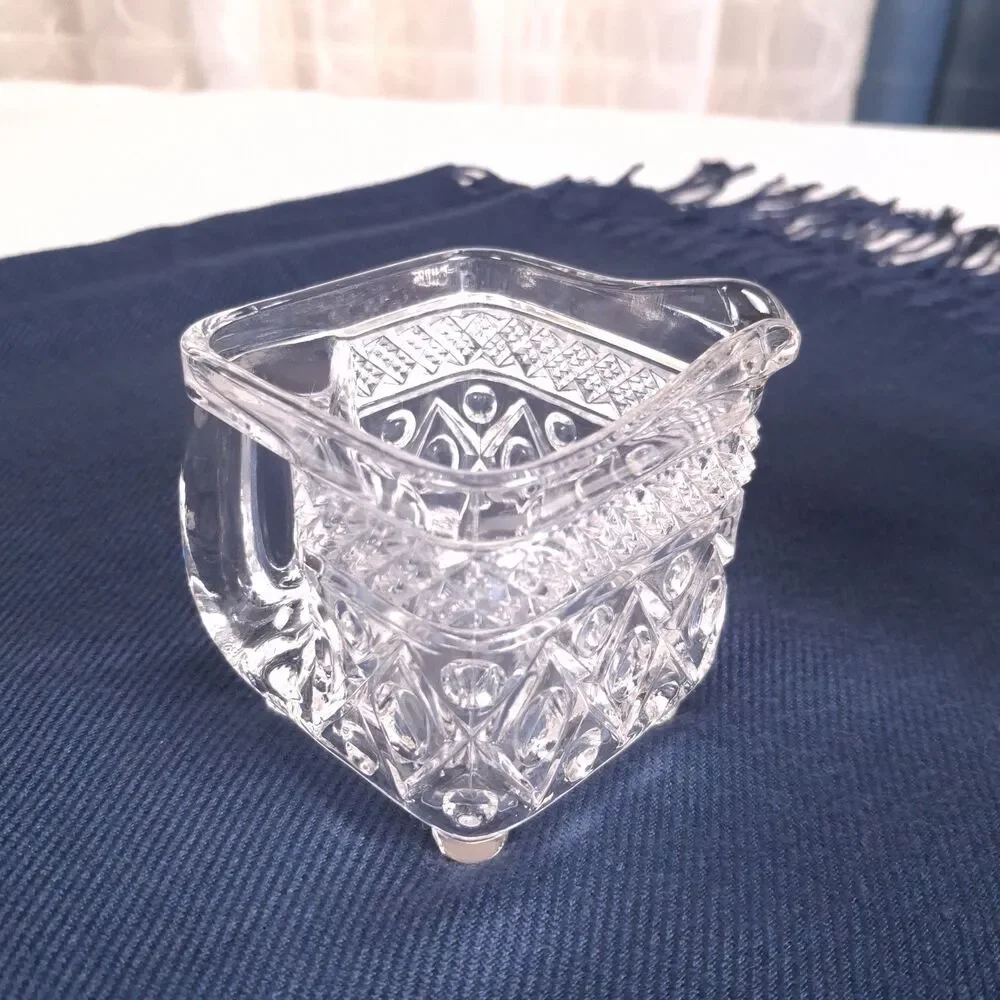 Vintage Cape Cod Square Creamer & Sugar Set by Imperial Glass, Ohio